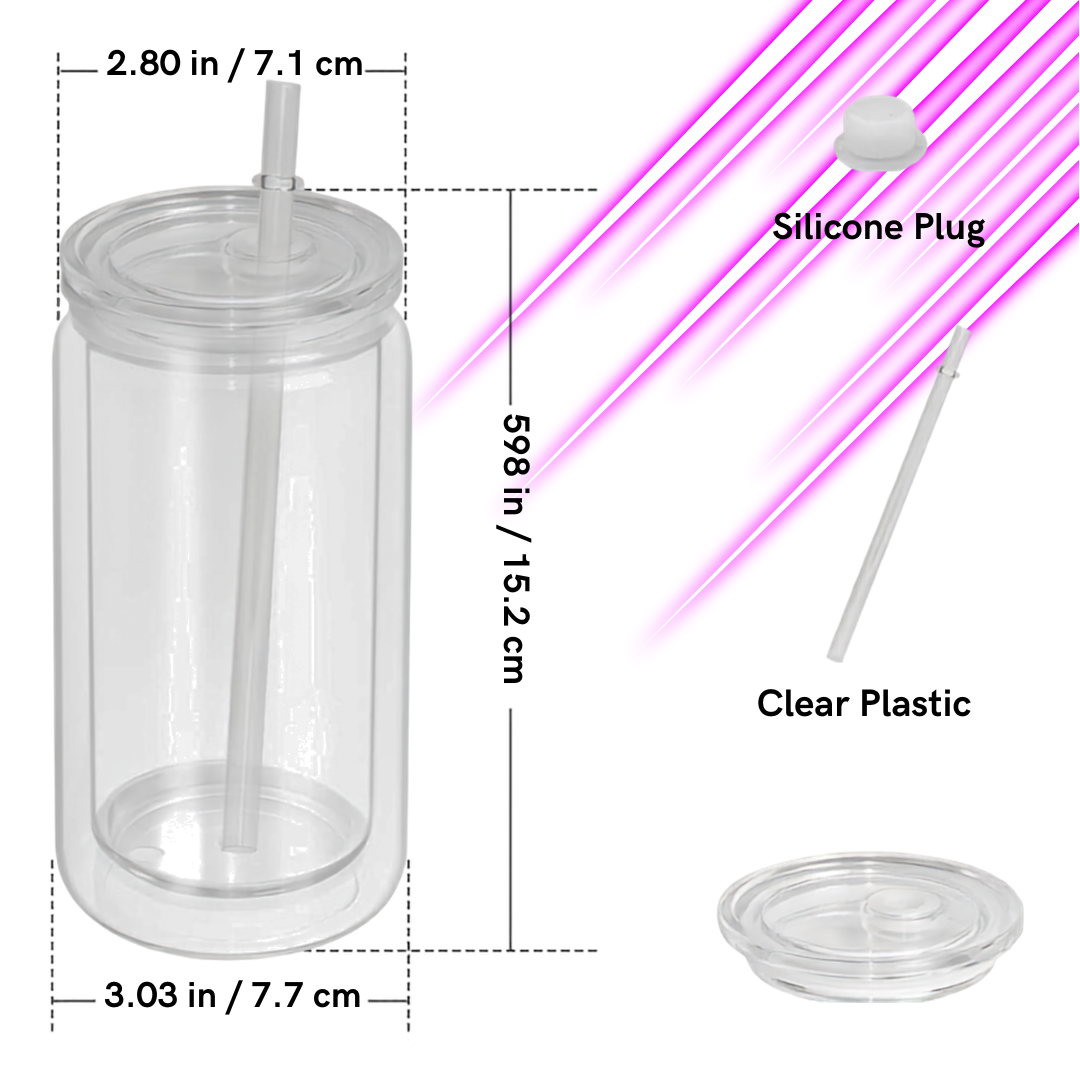 16 oz/480ml Acrylic Snow Globe Tumbler