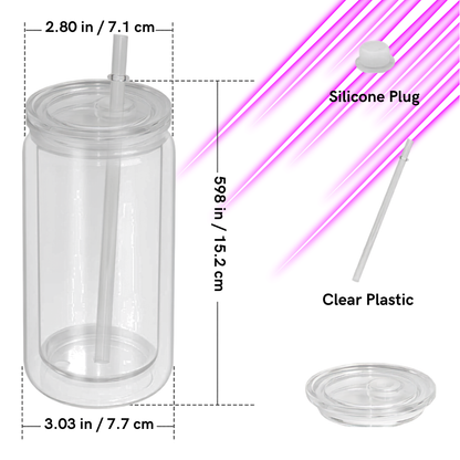 16 oz/480ml Acrylic Snow Globe Tumbler