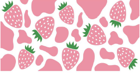 Pink Strawberries / Pink Cow Pattern