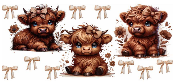 Brown Baby Cow / Neutral Bows