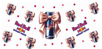 Red Bull Cans / Satin Pink Bows