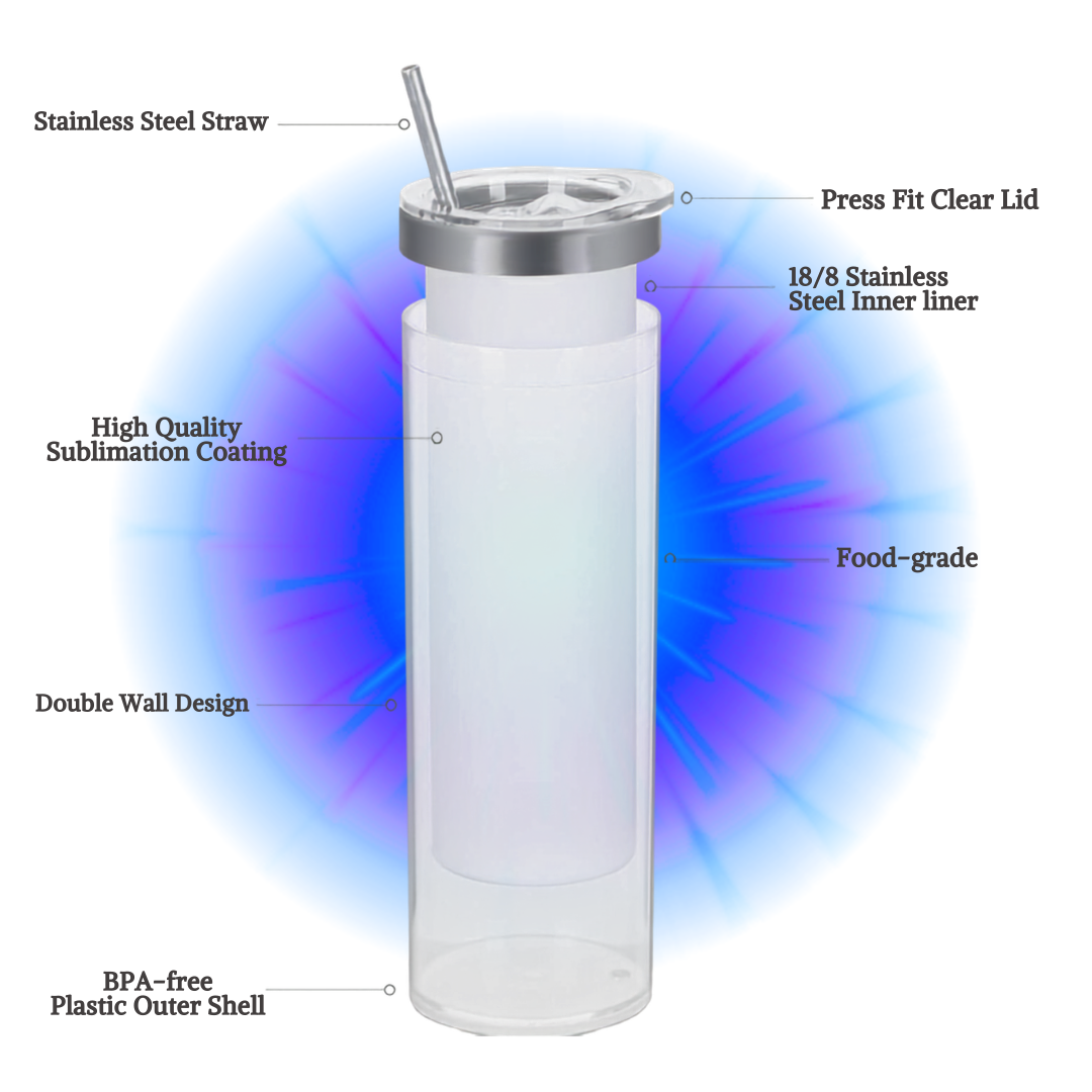 20oz/600ml Stainless Steel Snow Globe Tumbler